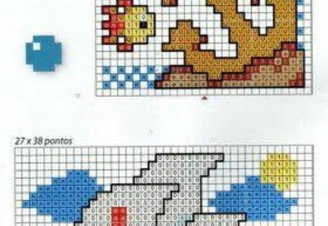 Punto croce bavaglini schemi gratis 1671