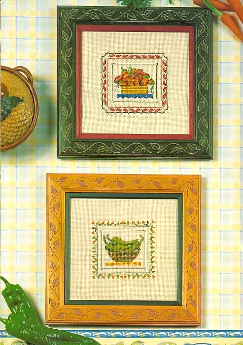 Quadretti punto croce cucina con carote e peperoni verdi (1)