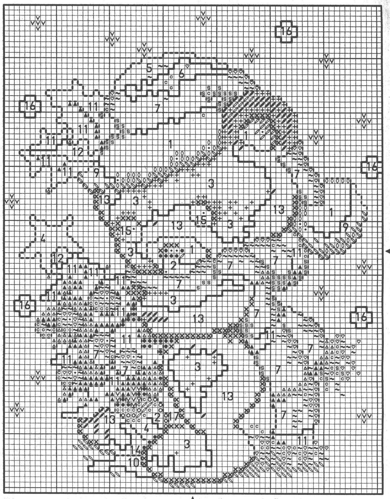 Quadretto punto croce schema con orsetto di Natale (3)