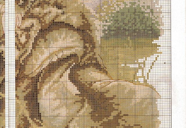 Quadro casa punto croce con stupendi leoni (6)