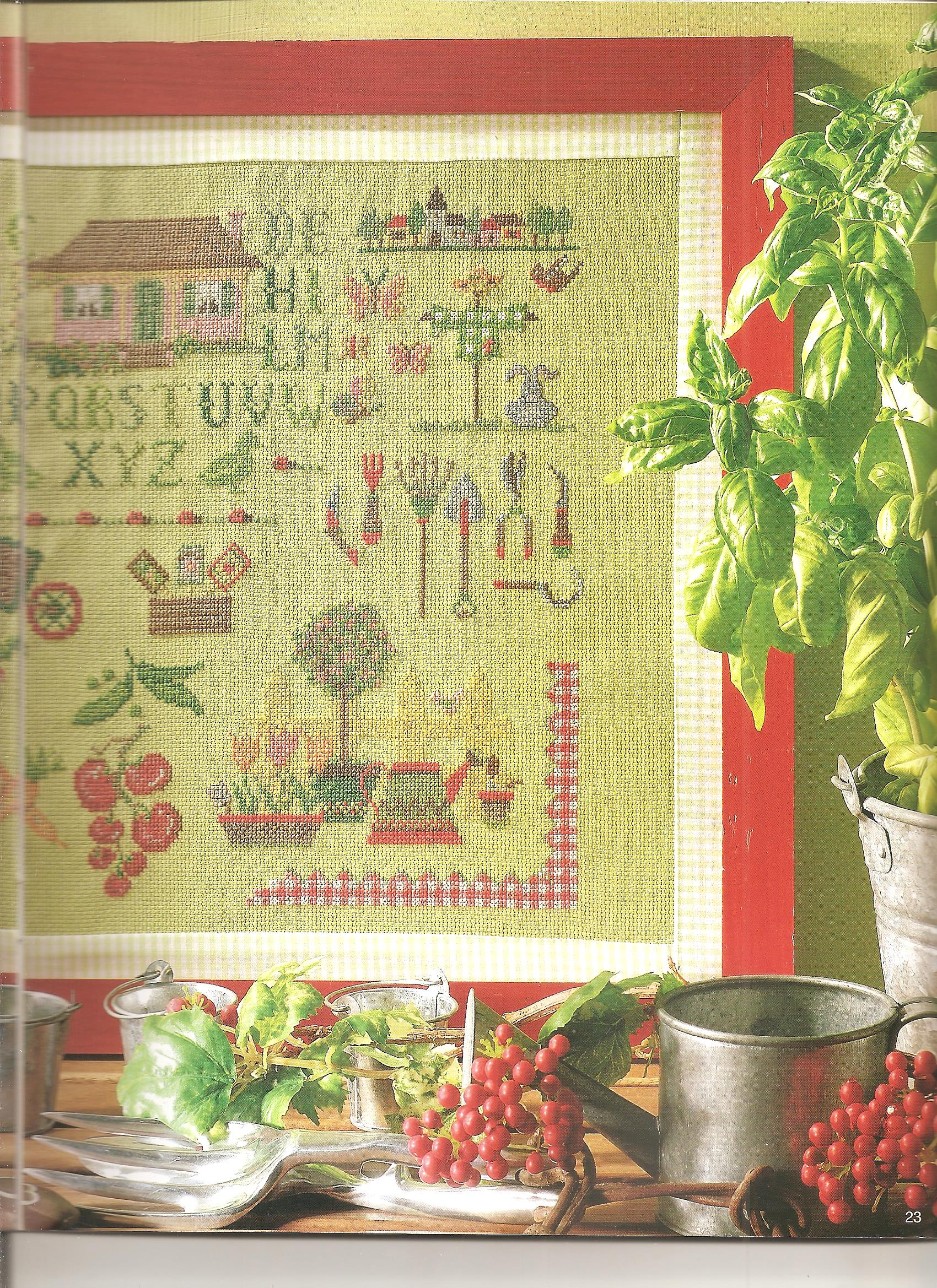 Sampler da ricamare il raccolto di campagna (2)