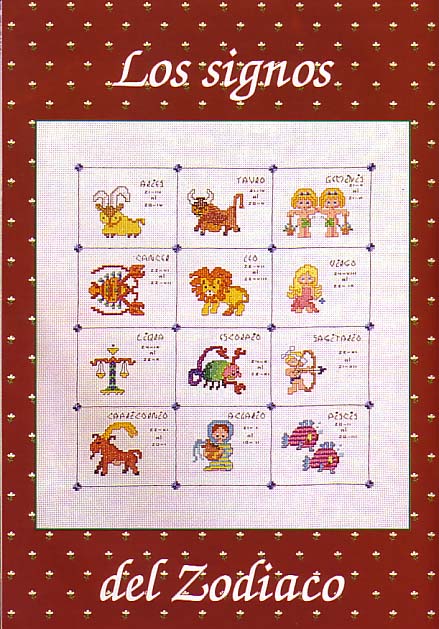 Sampler punto croce con i segni zodiacali (1)