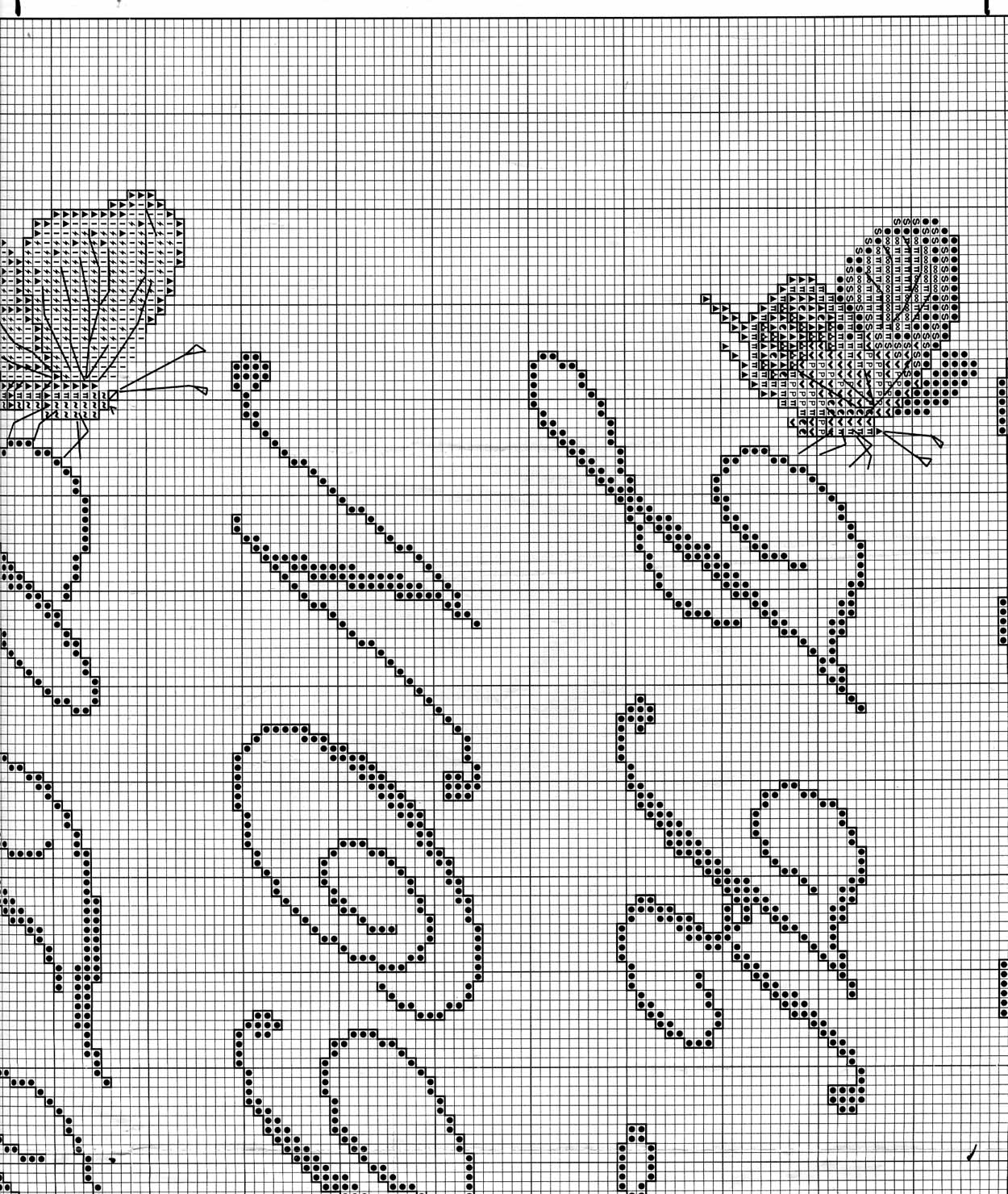 Sampler punto croce con lettere corsive e farfalle (3)