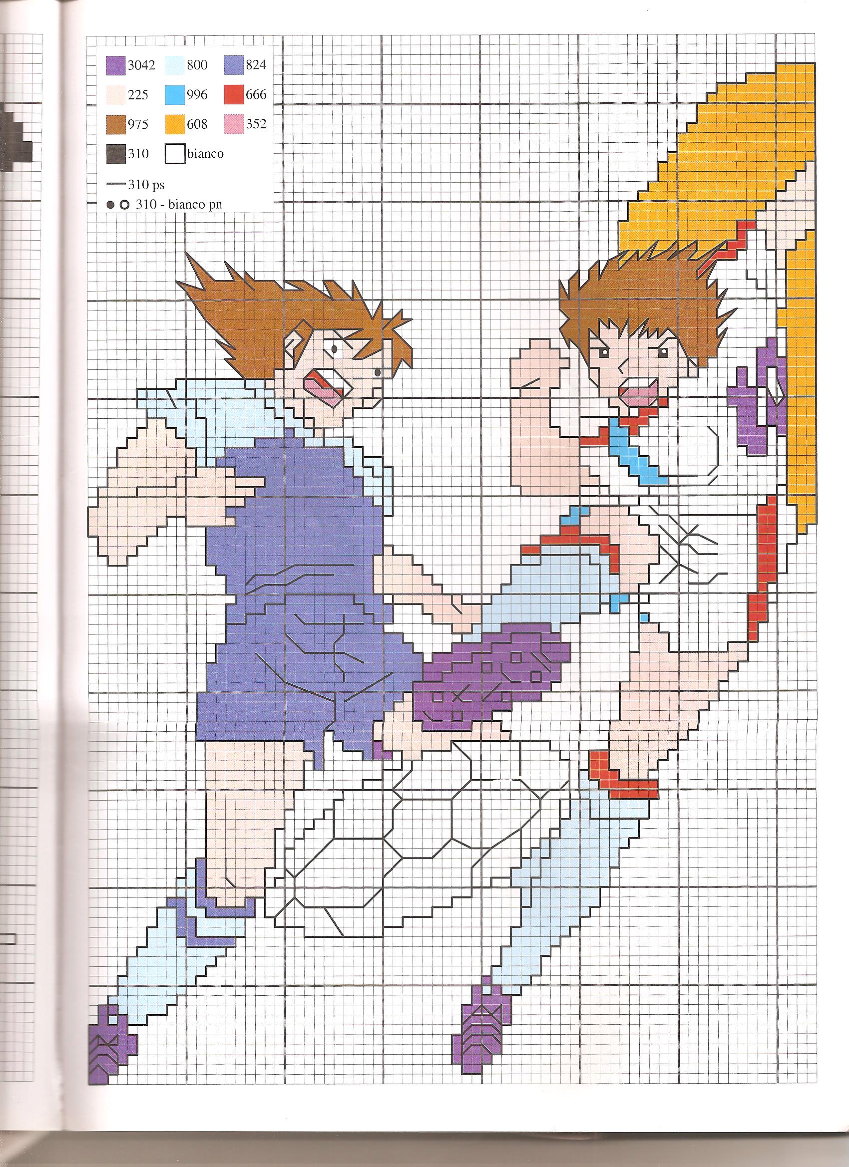 Schema punto croce Holly e Benji 1
