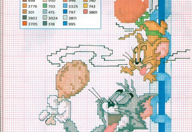Schema punto croce gratis Tom e Jerry (2)