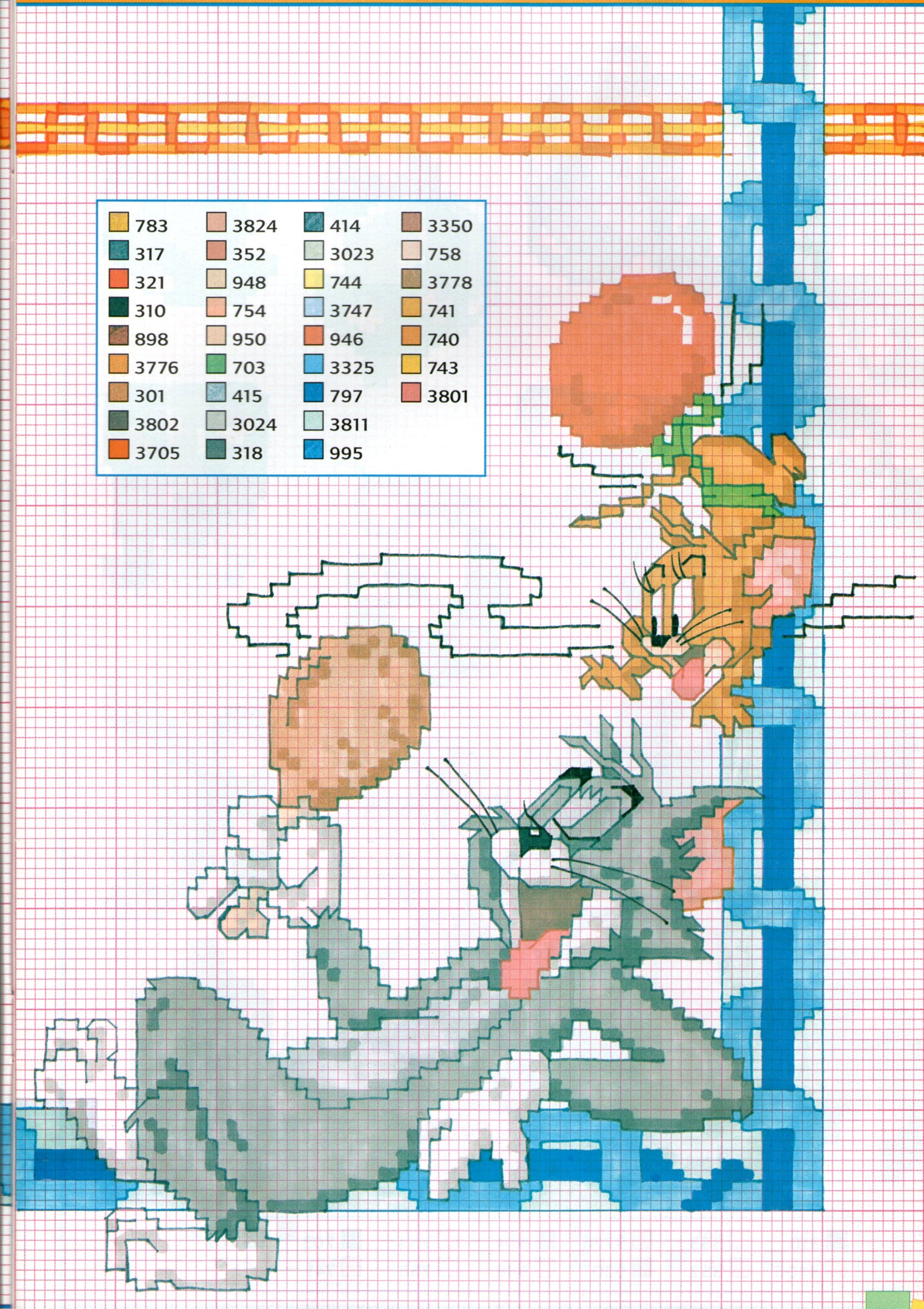 Schema punto croce gratis Tom e Jerry (2)