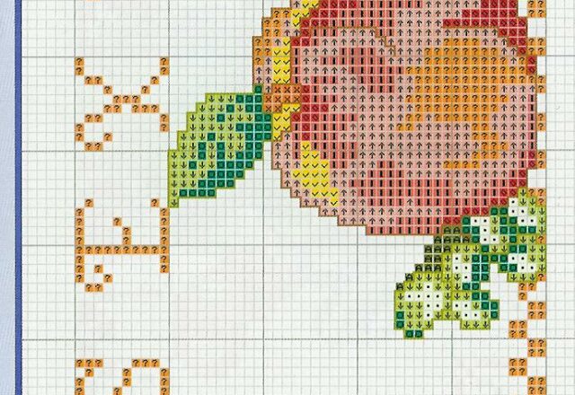 Schema punto croce gratis frutta pesca
