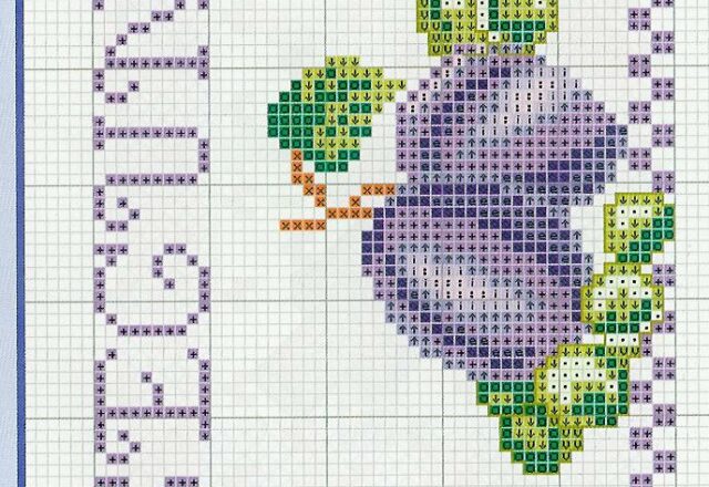 Schema punto croce gratis frutta prugne