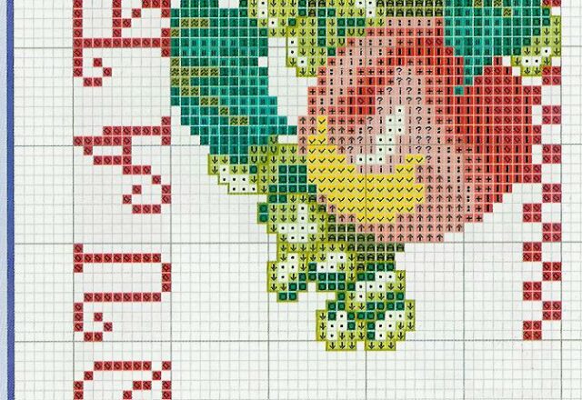 Schema punto croce gratis frutta uva bianca