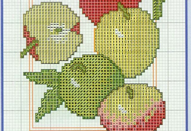 Schema punto croce gratis mele di varia qualità