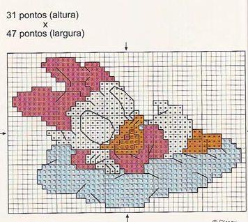 Schemi punto croce Baby Disney sulla nuvola 1