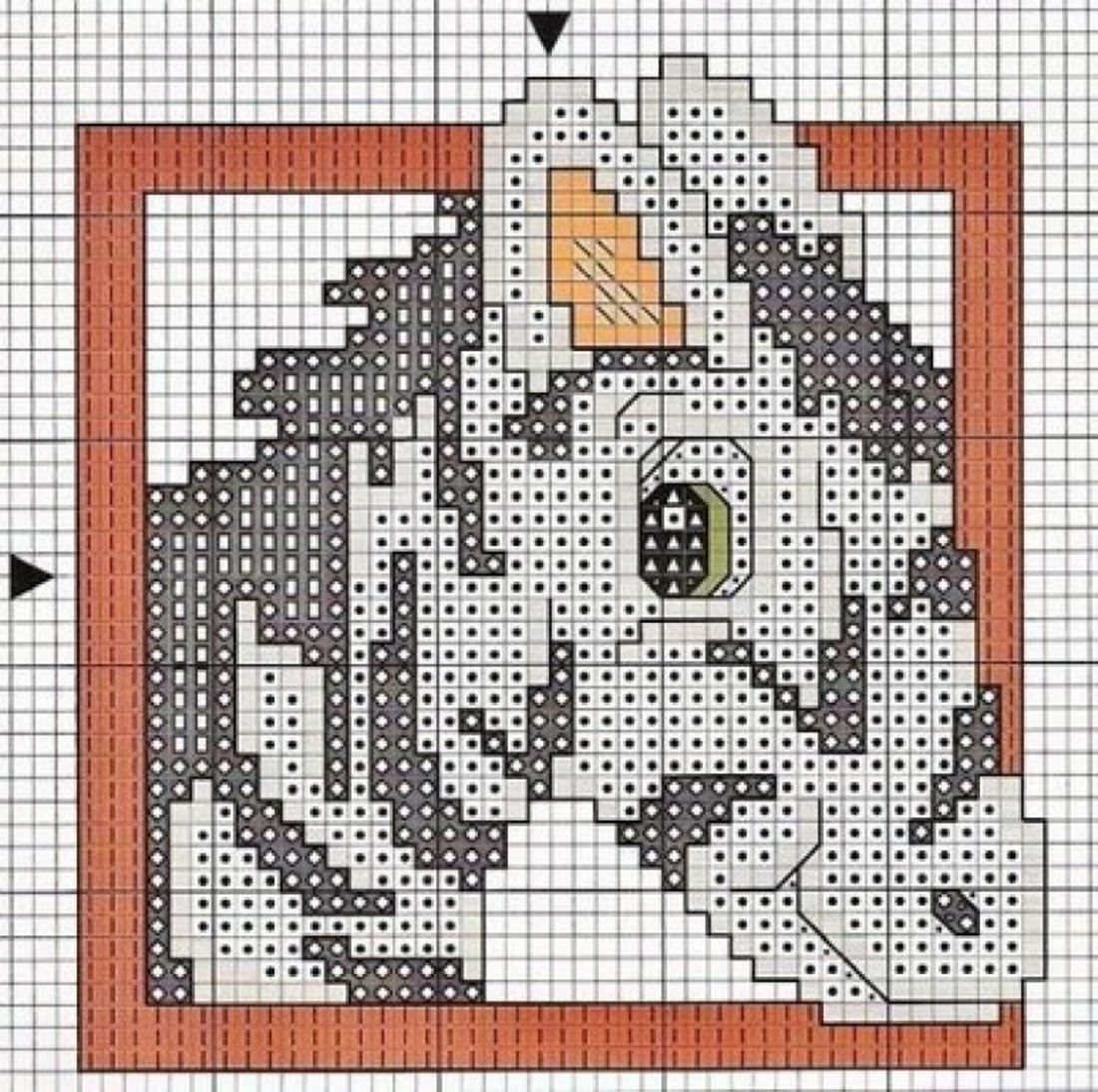 Schemi punto croce bavaglini animali 3755
