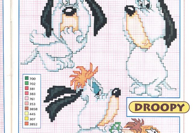 Schemi punto croce del personaggio Hanna Barbera Droopy (1)