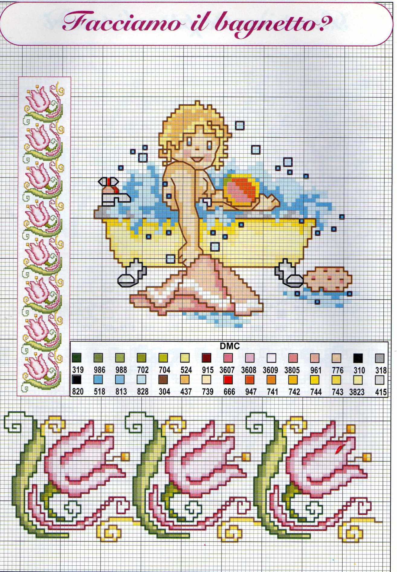 Schemi punto croce nascita bambini il bagnetto (1)