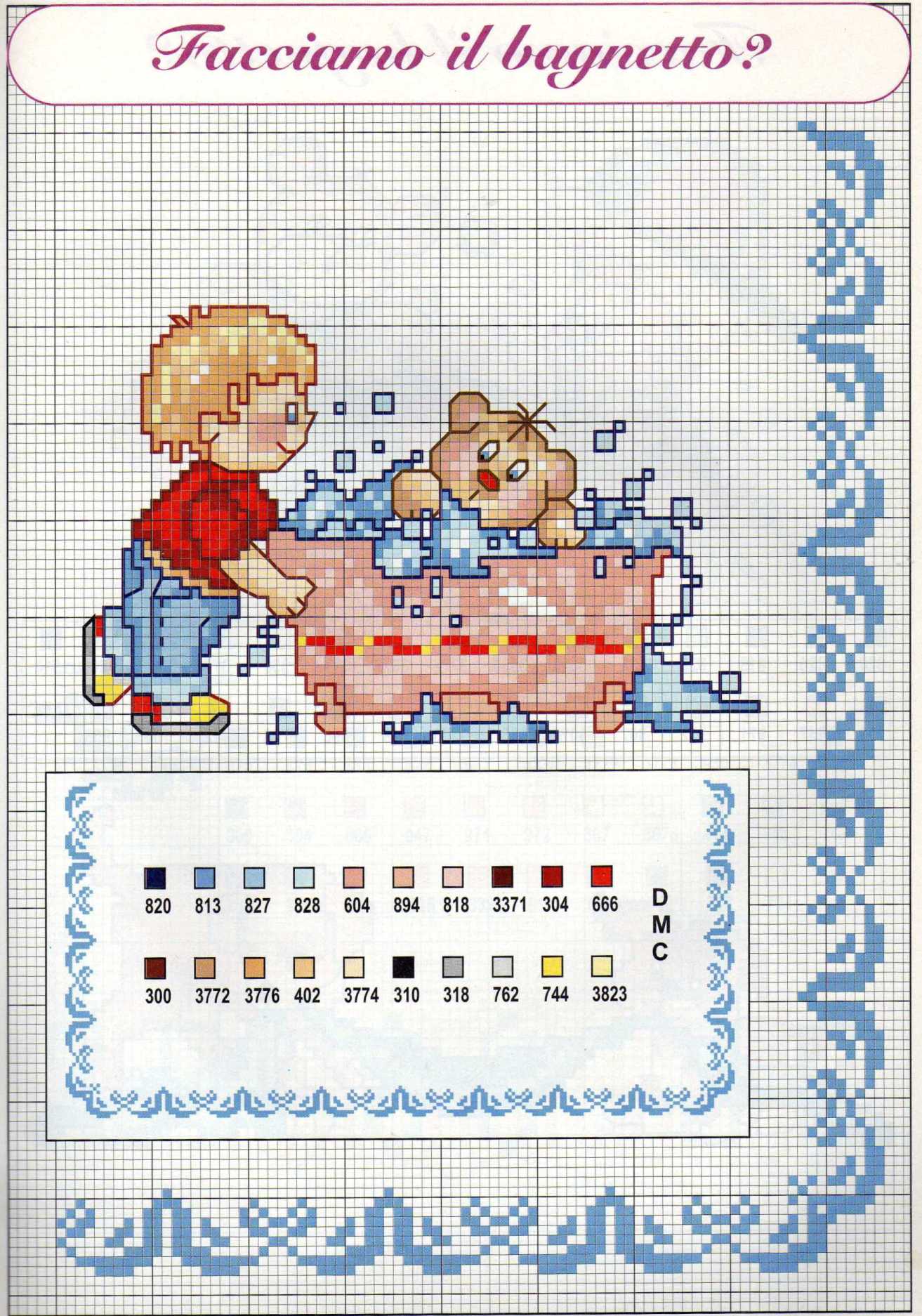 Schemi punto croce nascita bambini il bagnetto (4)