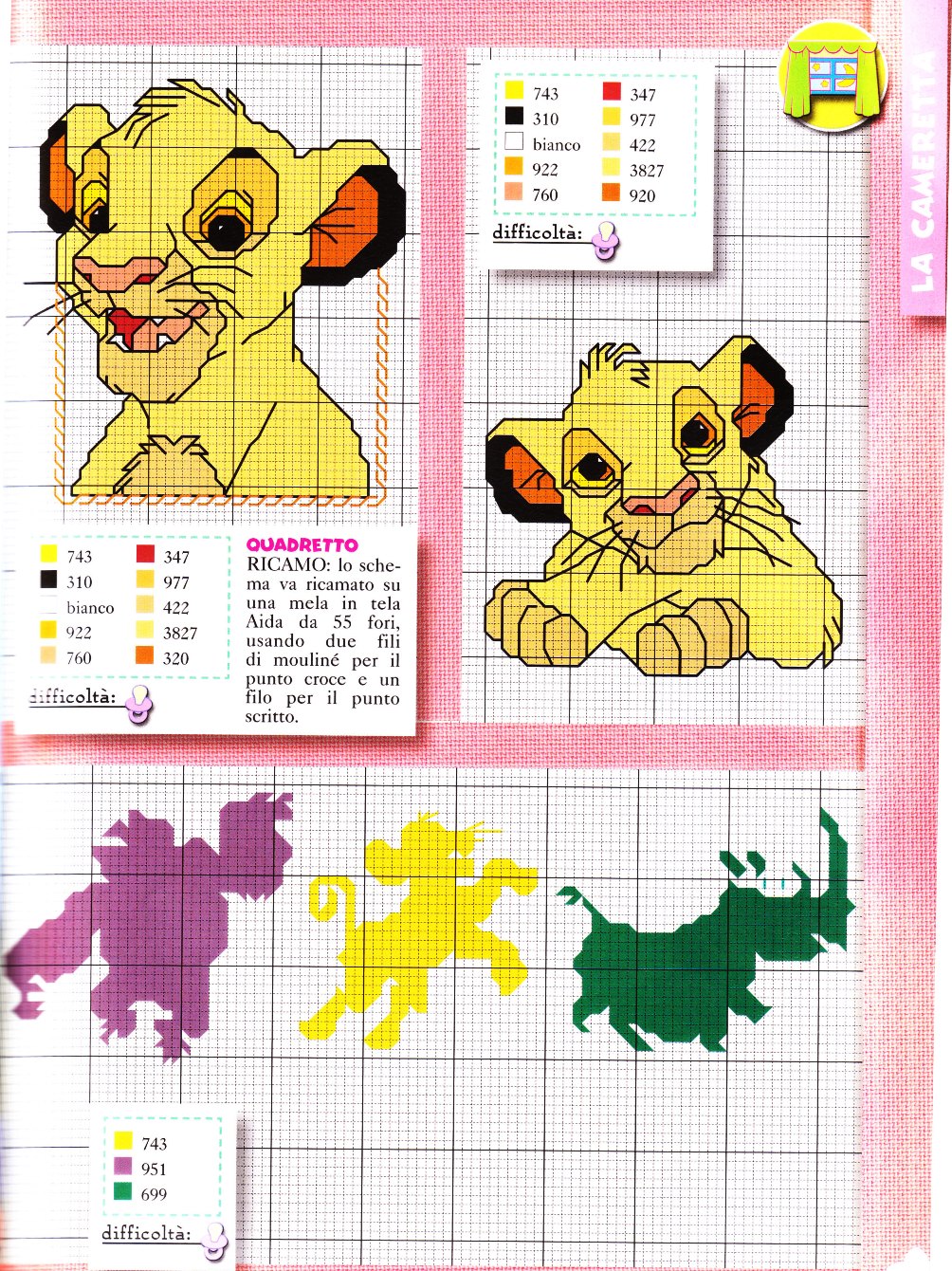 Schemi ricamo gratis Disney Simba 1