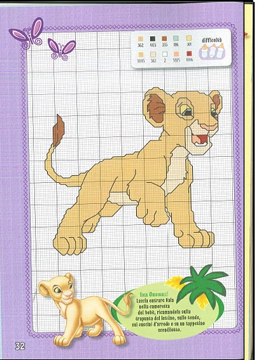 Schemi ricamo gratis Disney Simba 4