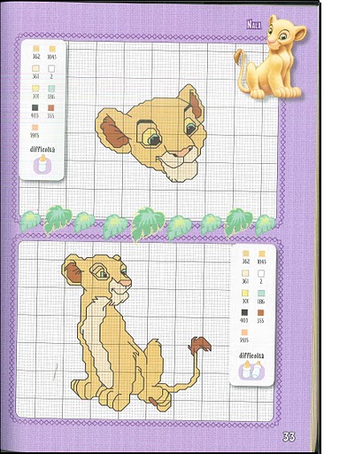 Schemi ricamo gratis Disney Simba 5