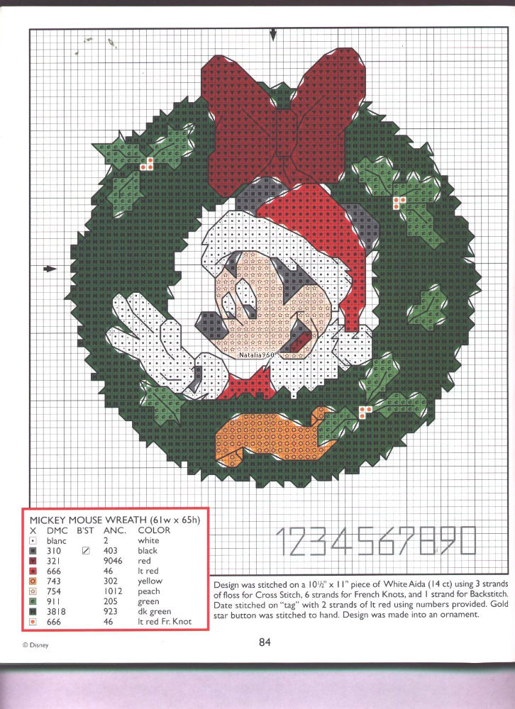 Schemi ricamo punto croce Natale Disney (1)