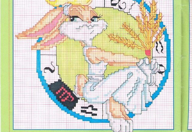 Segno zodiacale vergine con Lola Bunny schema punto croce