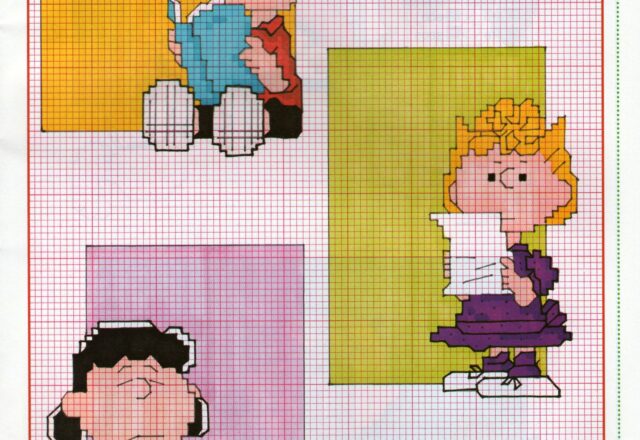 Semplici schemi punto croce con Charlie Brown e i suoi amici