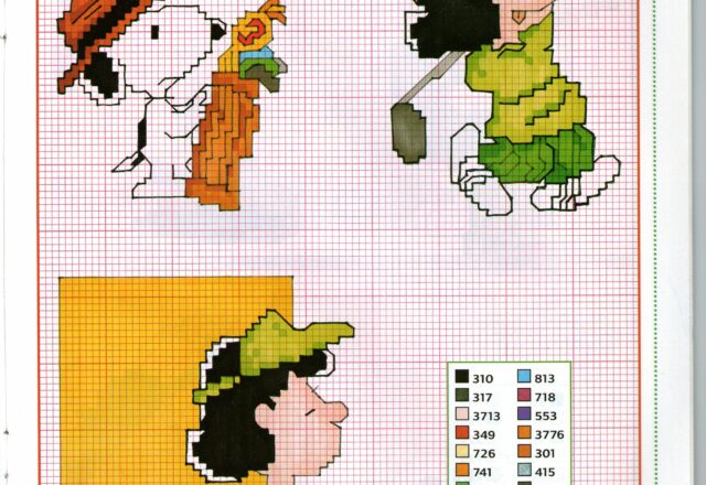 Snoopy Lucy e il golf da ricamare gratis
