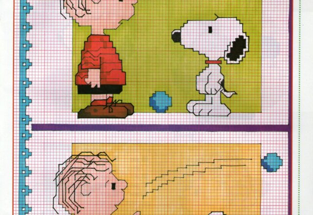 Snoopy e i giochi con la palla schemi punto croce (1)