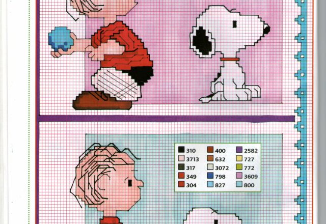 Snoopy e i giochi con la palla schemi punto croce (2)