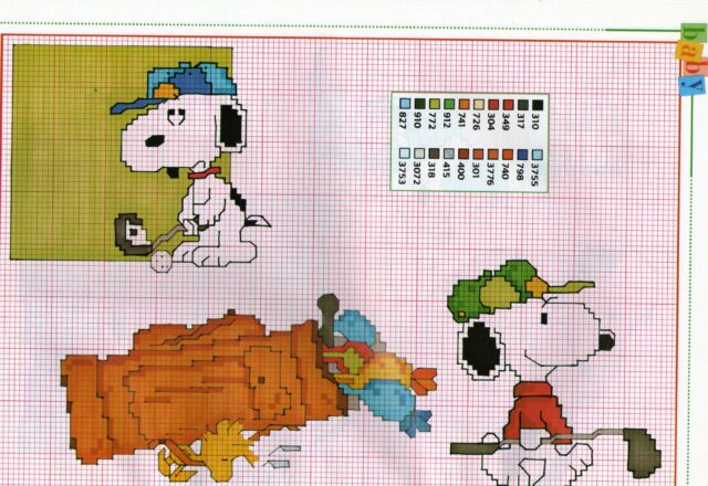 Snoopy e il golf schemi gratis punto croce