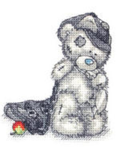 Tenero orsacchiotto con cappellino schema da ricamare punto croce (1)