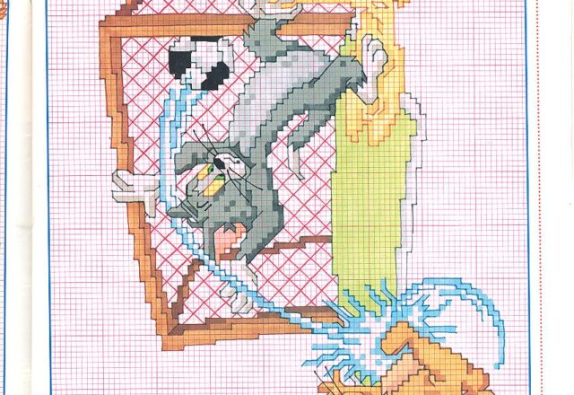 Tom and Jerry giocano a calcio schemi punto croce gratis