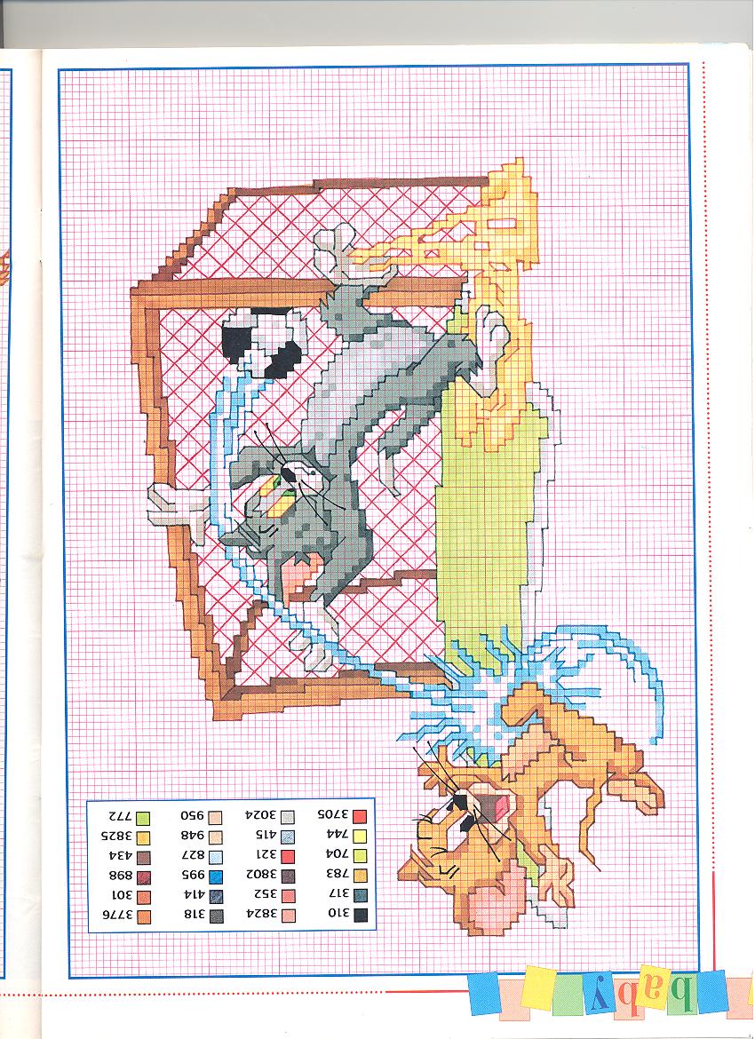 Tom and Jerry giocano a calcio schemi punto croce gratis