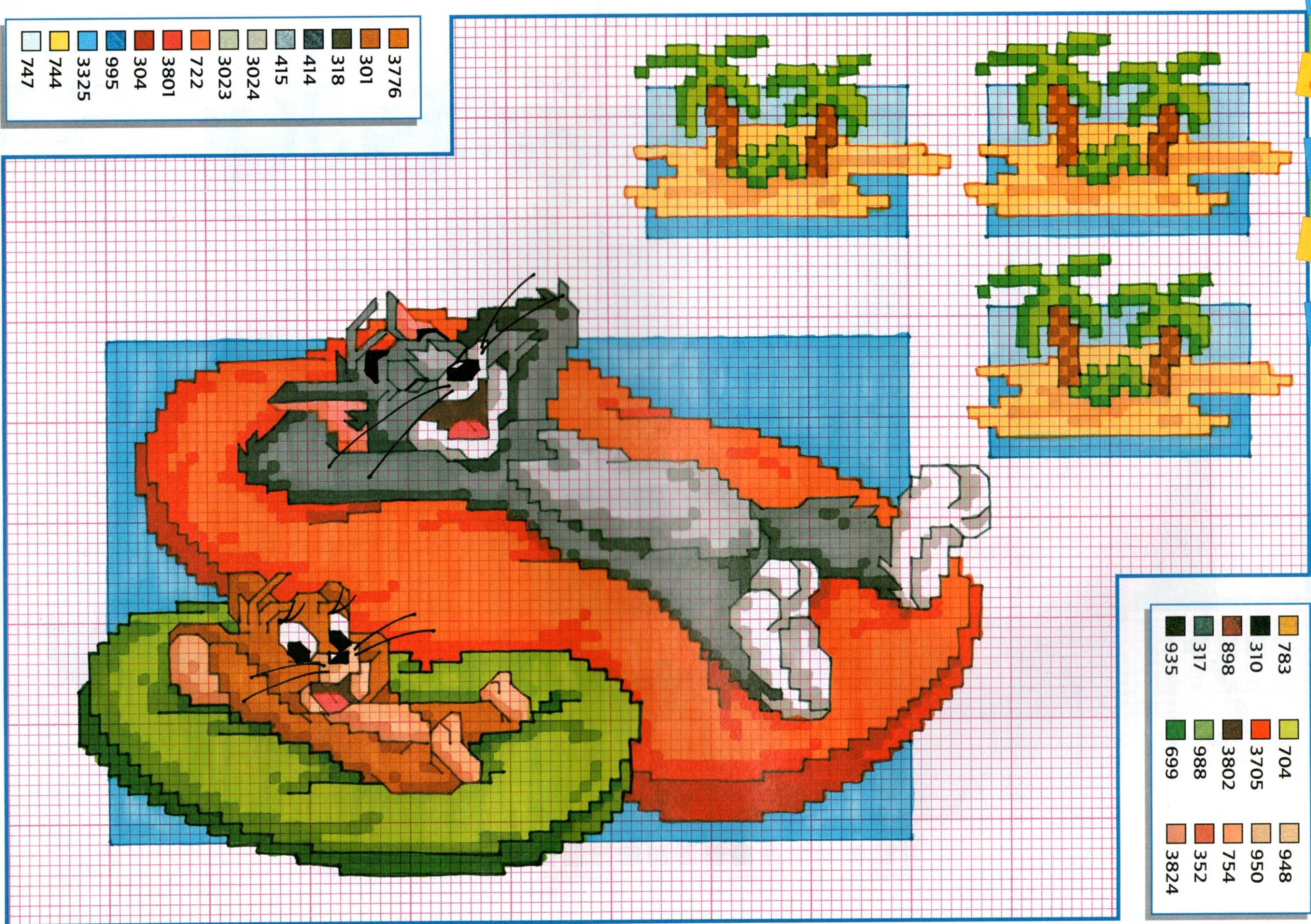 Tom e Jerry al mare punto croce
