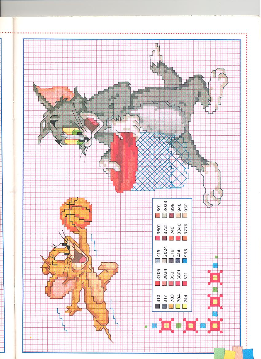 Tom e Jerry giocano a pallacanestro schemi punto croce