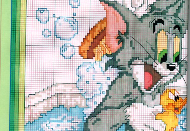 Tom e Jerry nella vasca da bagno punto a croce (1)