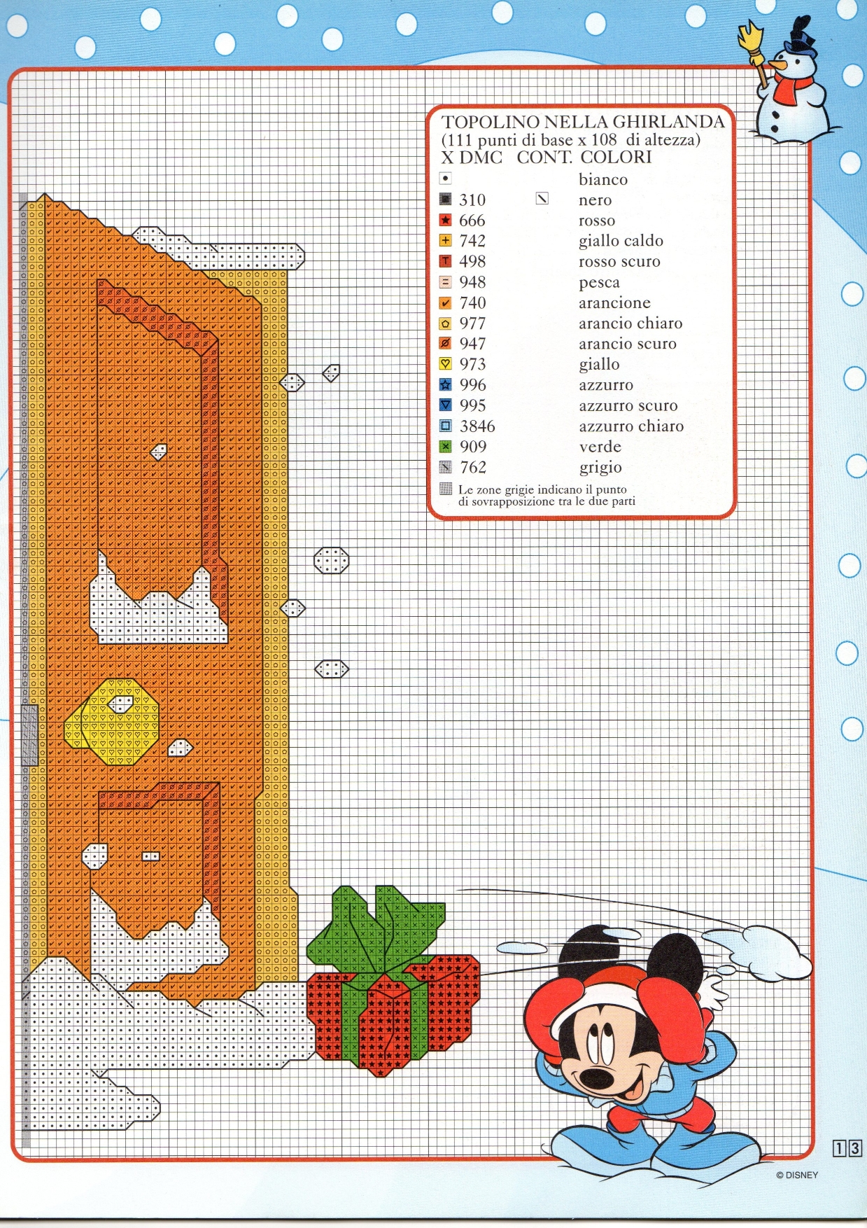 Topolino da ricamare nella ghirlanda (2)