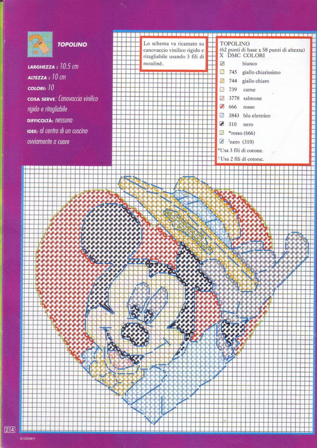 Toppe schemi punto croce con Topolino Minnie Pluto Paperino Paperina (1)