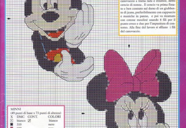 Toppe schemi punto croce con Topolino Minnie Pluto Paperino Paperina (4)