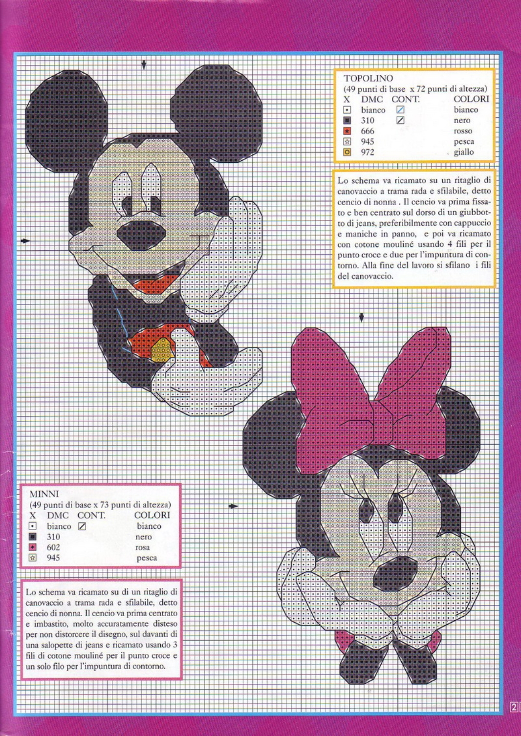 Toppe schemi punto croce con Topolino Minnie Pluto Paperino Paperina (4)
