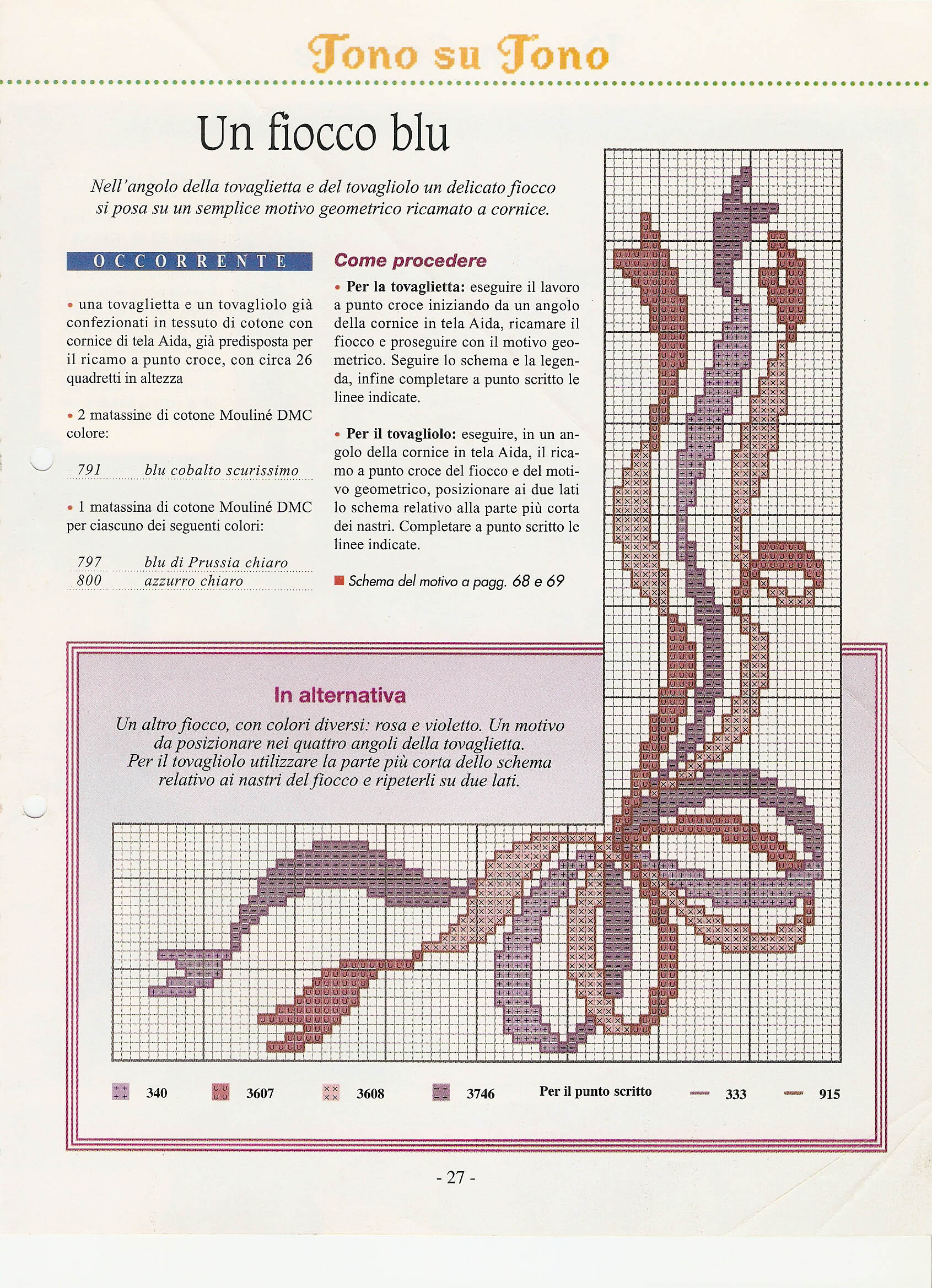 Tovaglietta con fiocchi schema punto croce (4)