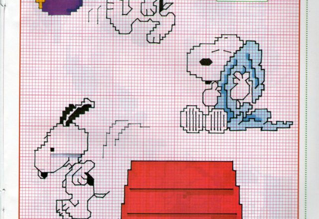 Tre simpatici schemi punto croce con Snoopy