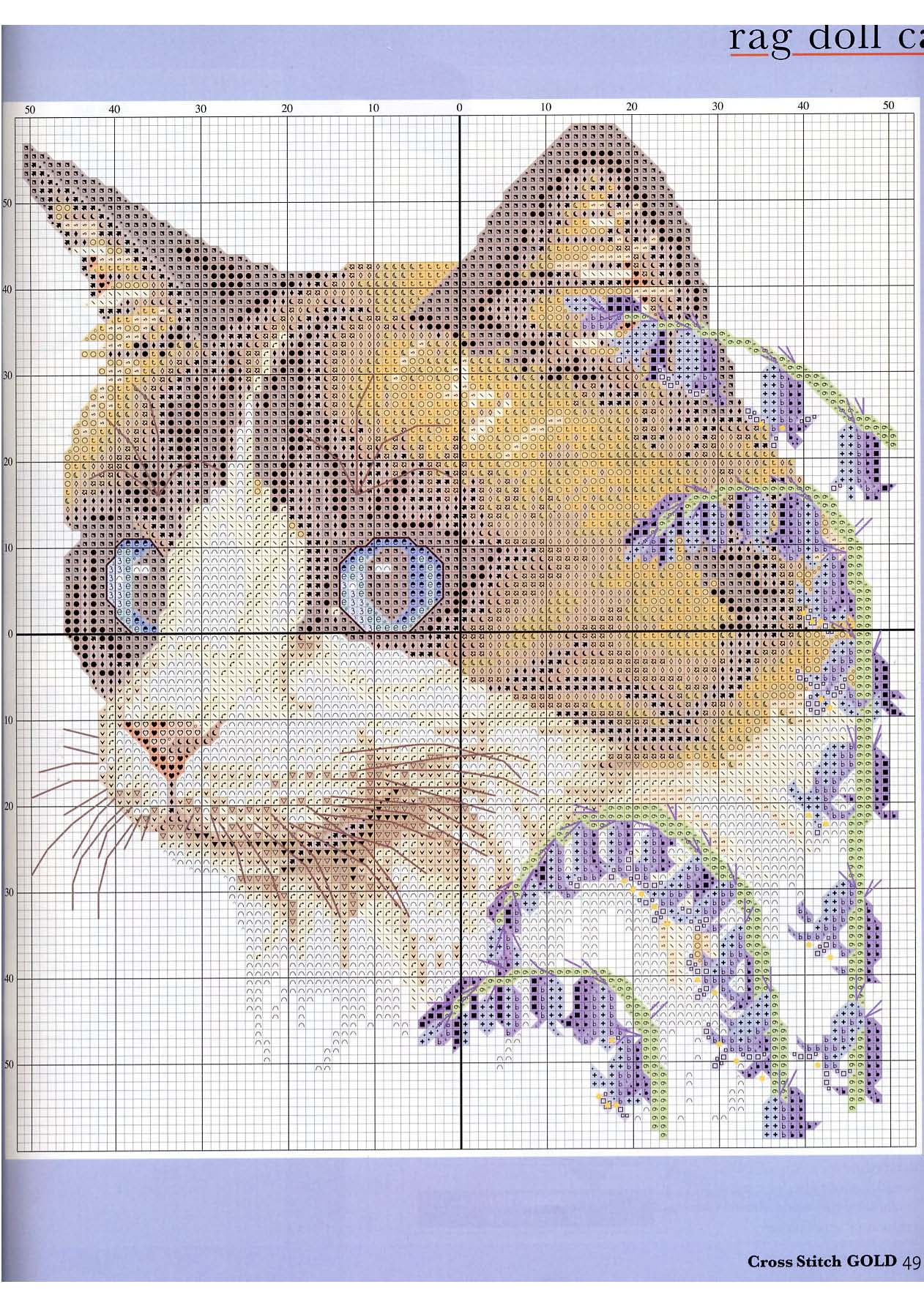 Un gatto realistico schema punto croce gratis (2)