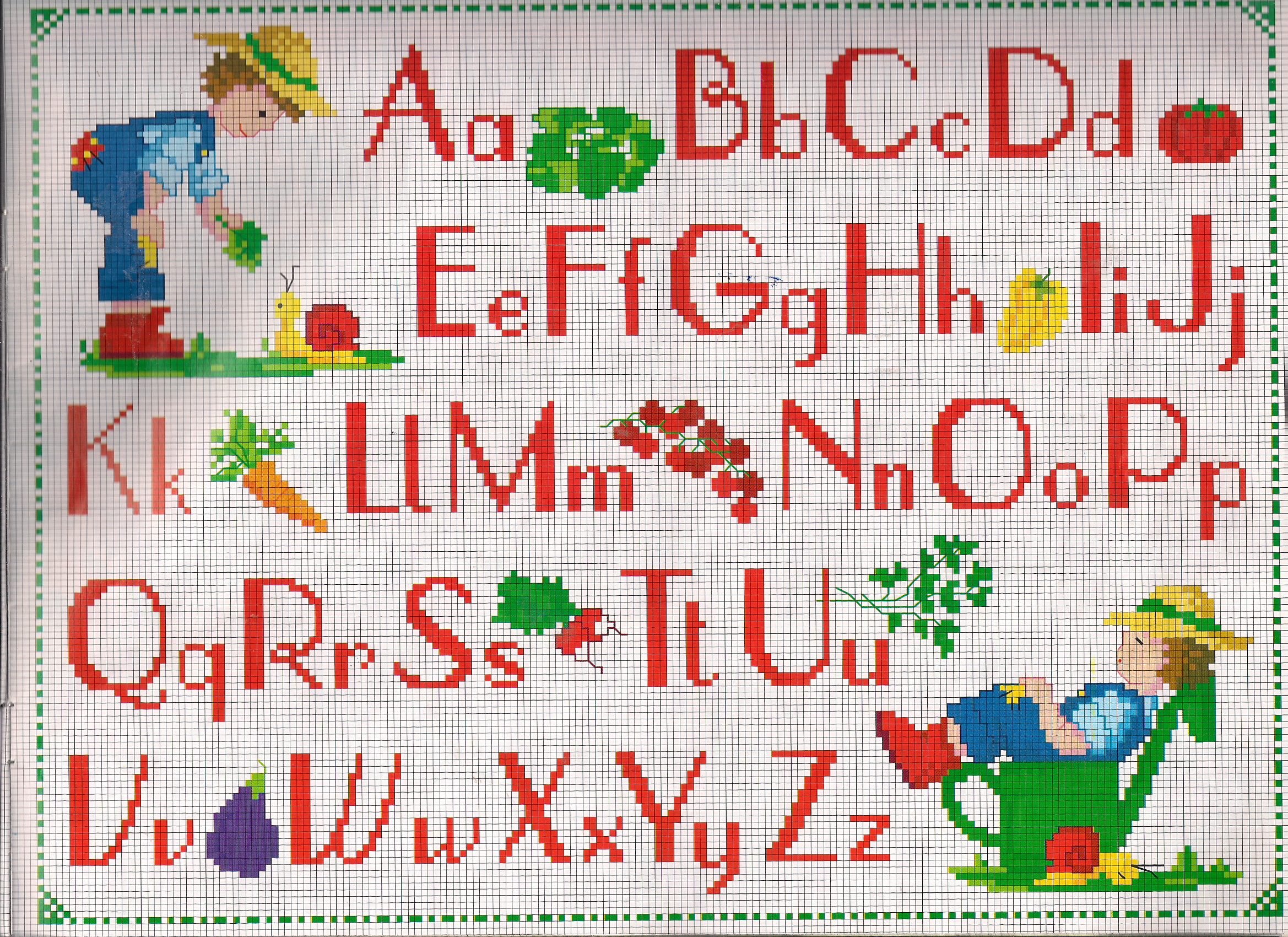 alfabeto bambino giardiniere