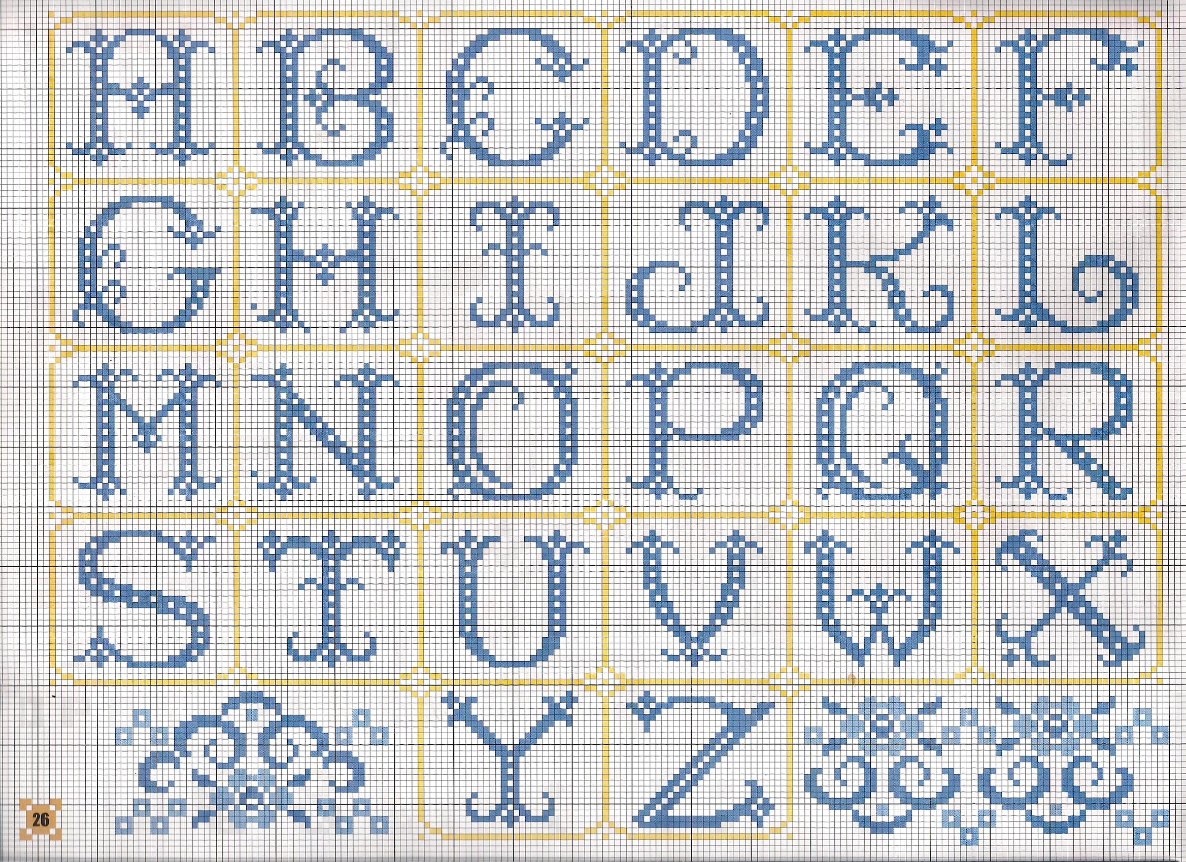 alfabeto monocolore blu