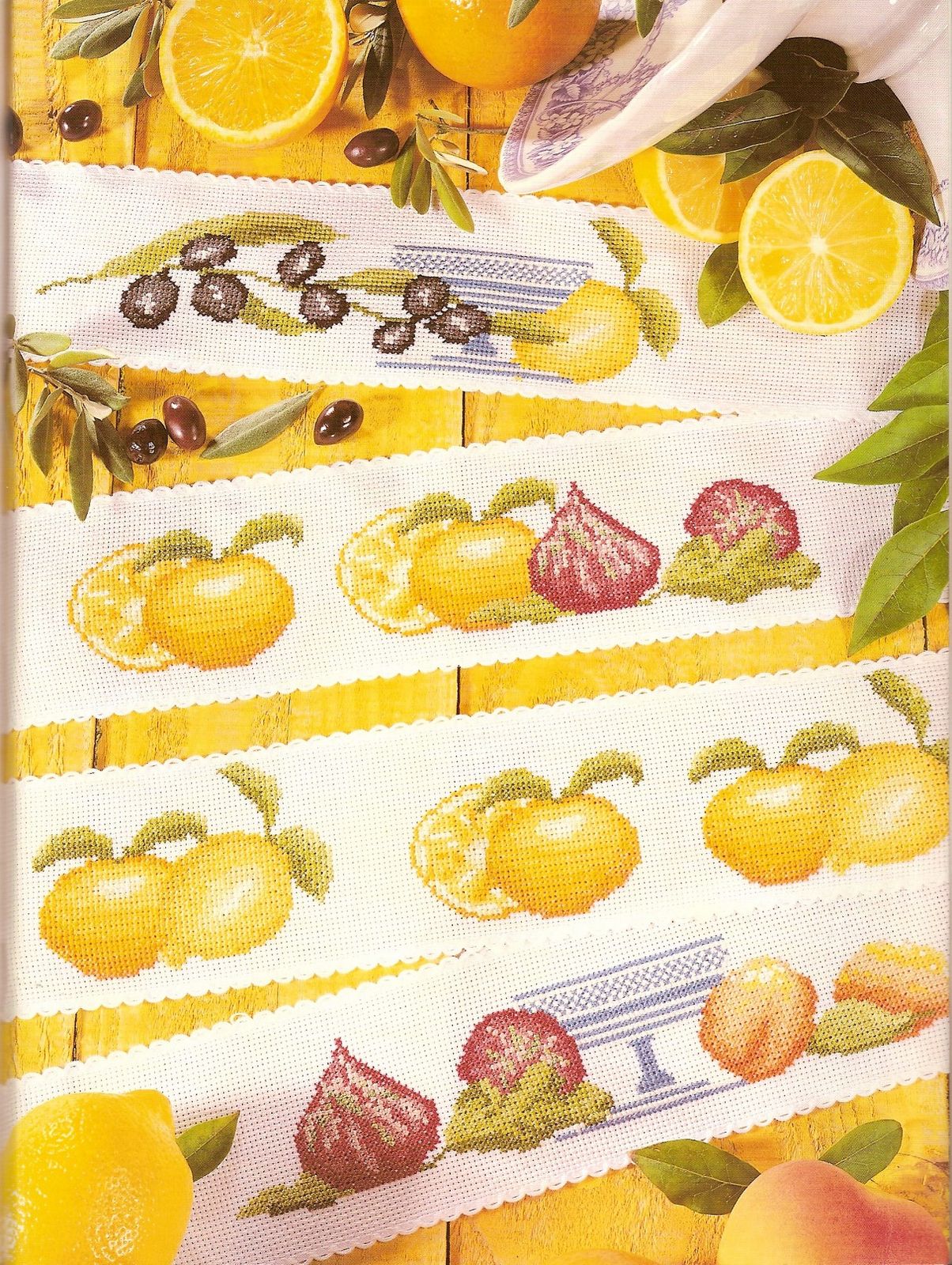 asciugapiatti punto croce limoni e fichi (1)