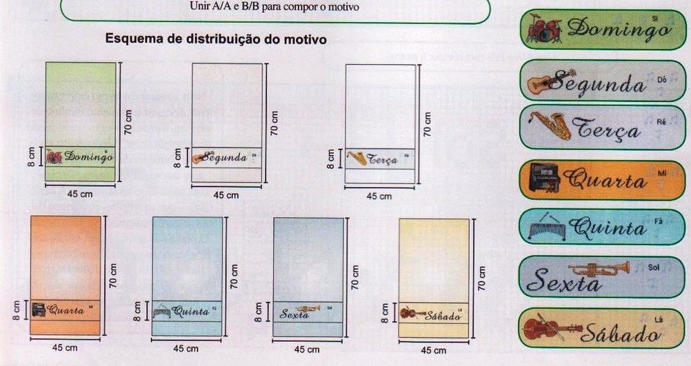 asciugapiatti punto croce settimana strumenti musucali (3)