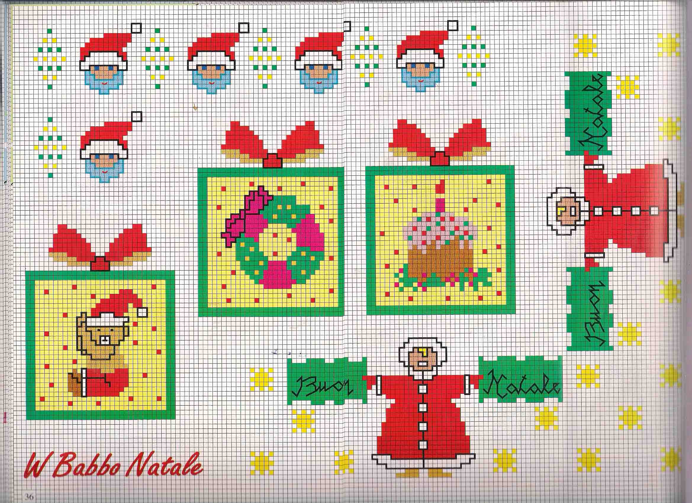 babbo natale schema punto croce