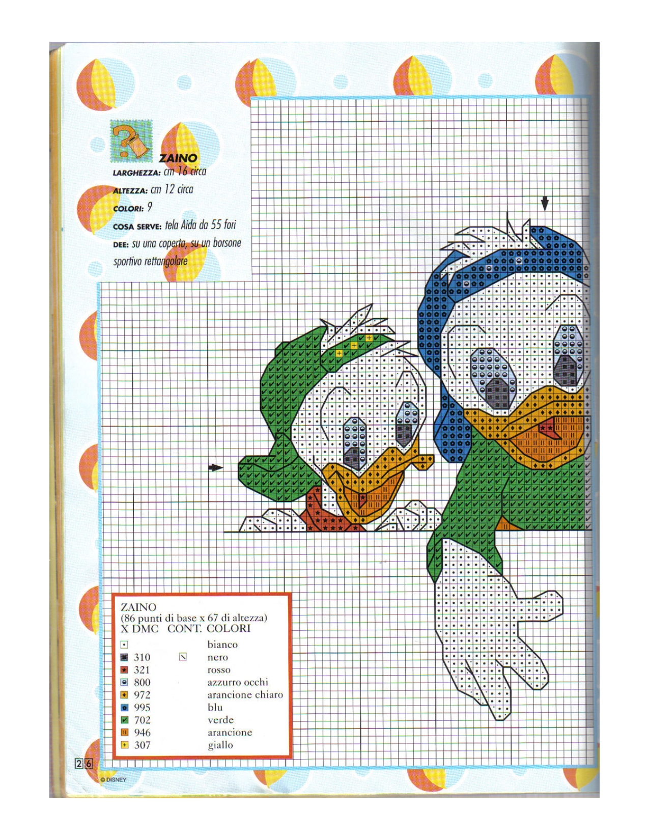 bello schema punto croce con Qui Quo e Qua (1)