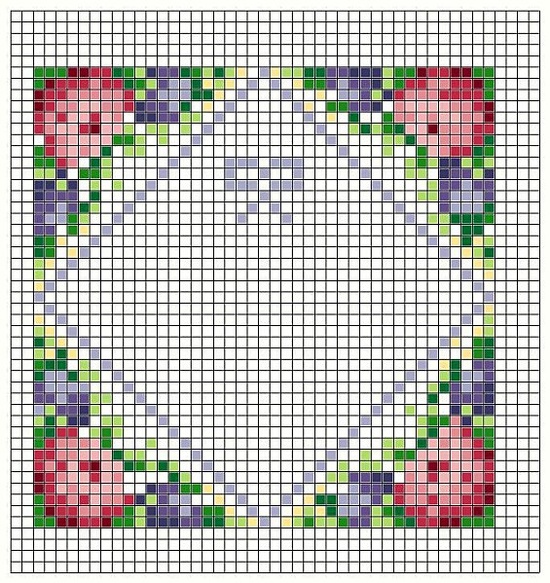 biscornu fiori fiocco