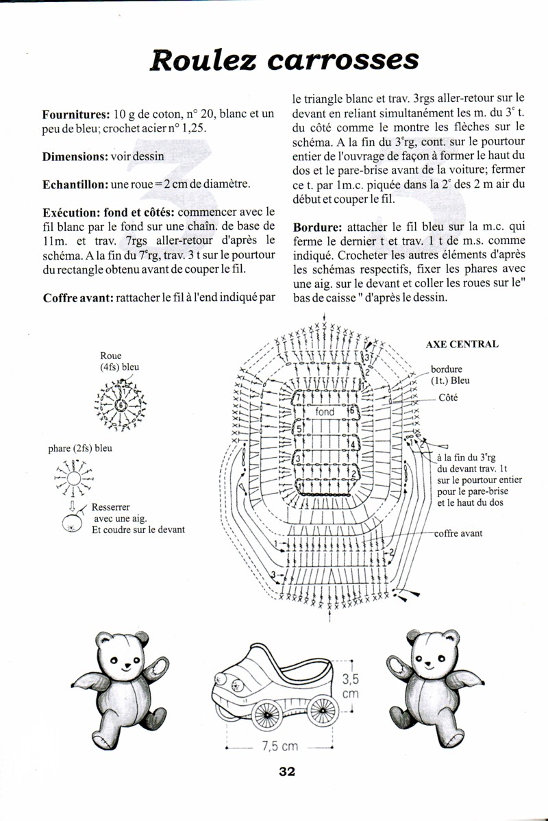 bomboniera uncinetto inamidata culla carrozzina macchinina (4)